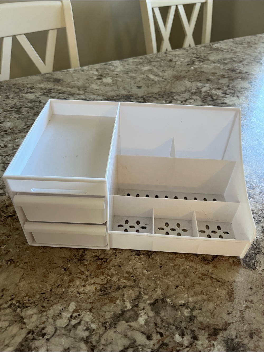 White Desktop Organizer Storage Caddy - Multi-Compartment